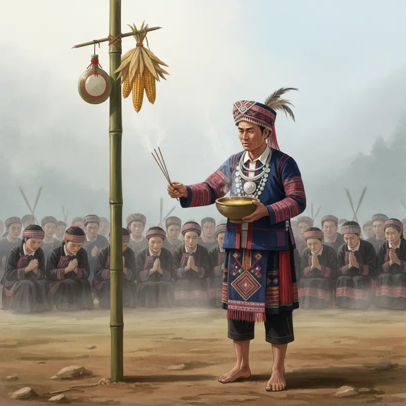 Không gian lễ hội Gầu Tào giữa thiên nhiên hùng vĩ của Hà Giang.