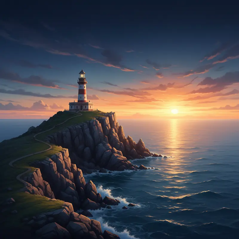 Toàn cảnh Mũi Điện vươn mình ra biển lớn đón nắng sớm.