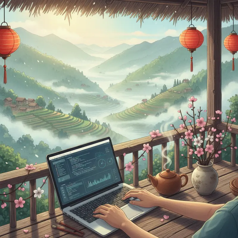 Workation mang lại sự cân bằng giữa công việc và tận hưởng không khí Tết.